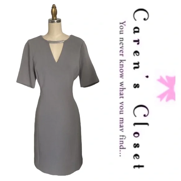 Micheal Kors Dove Gray Sheath Dress - Picture 2 of 10